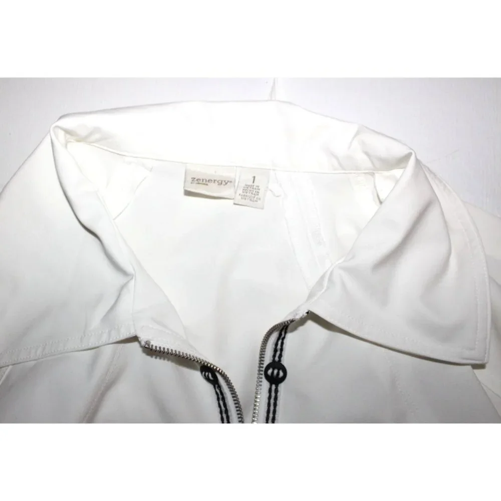 ZENERGY by CHICO'S Women's White Jacket Top Size 1 M - Picture 3 of 3